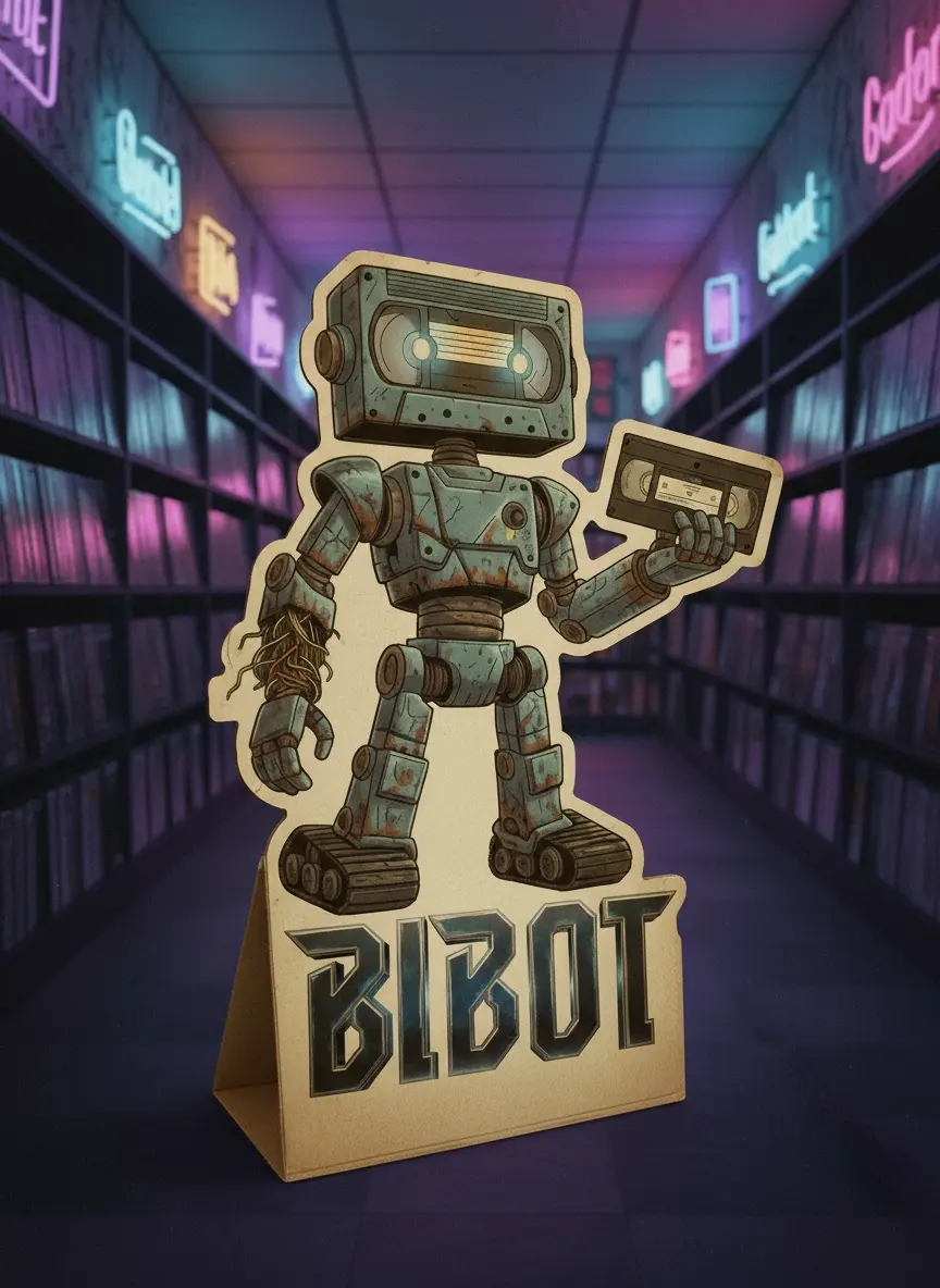BIBOT, Videostate’s cardboard droid night clerk