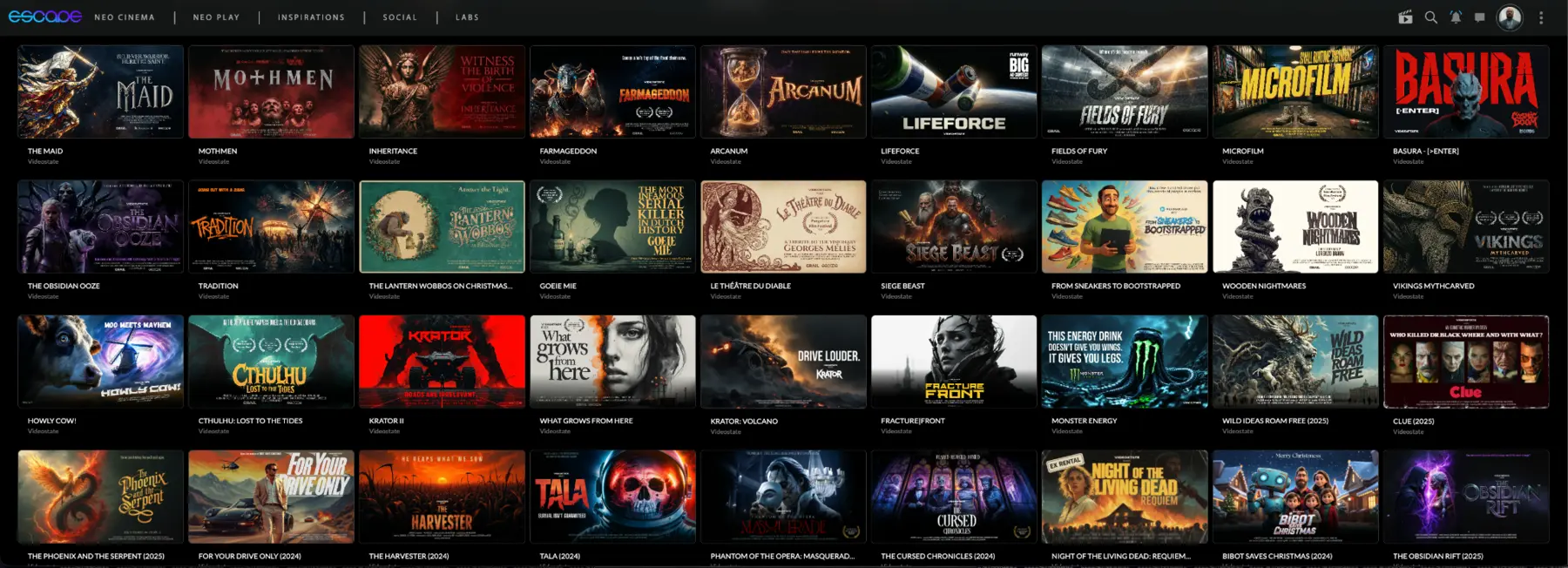 Videostate titles on Escape.ai